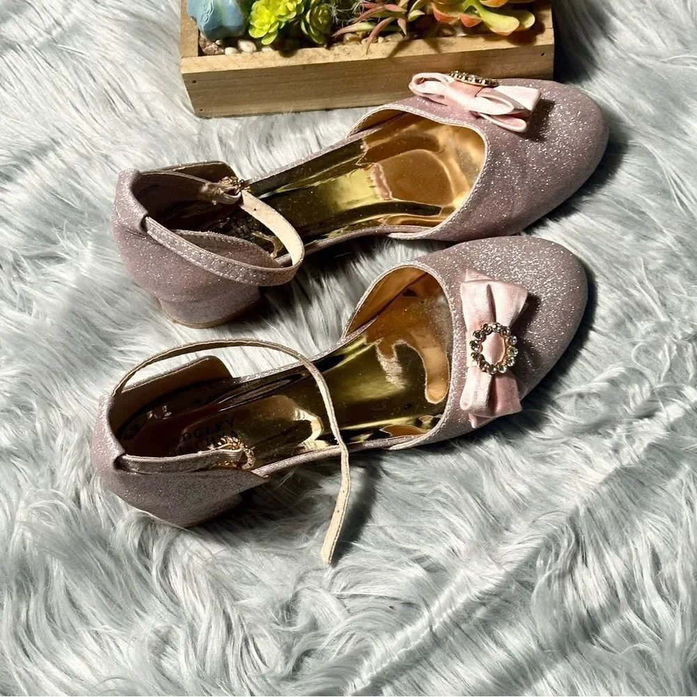 Badgley Mischka gold rose shoes